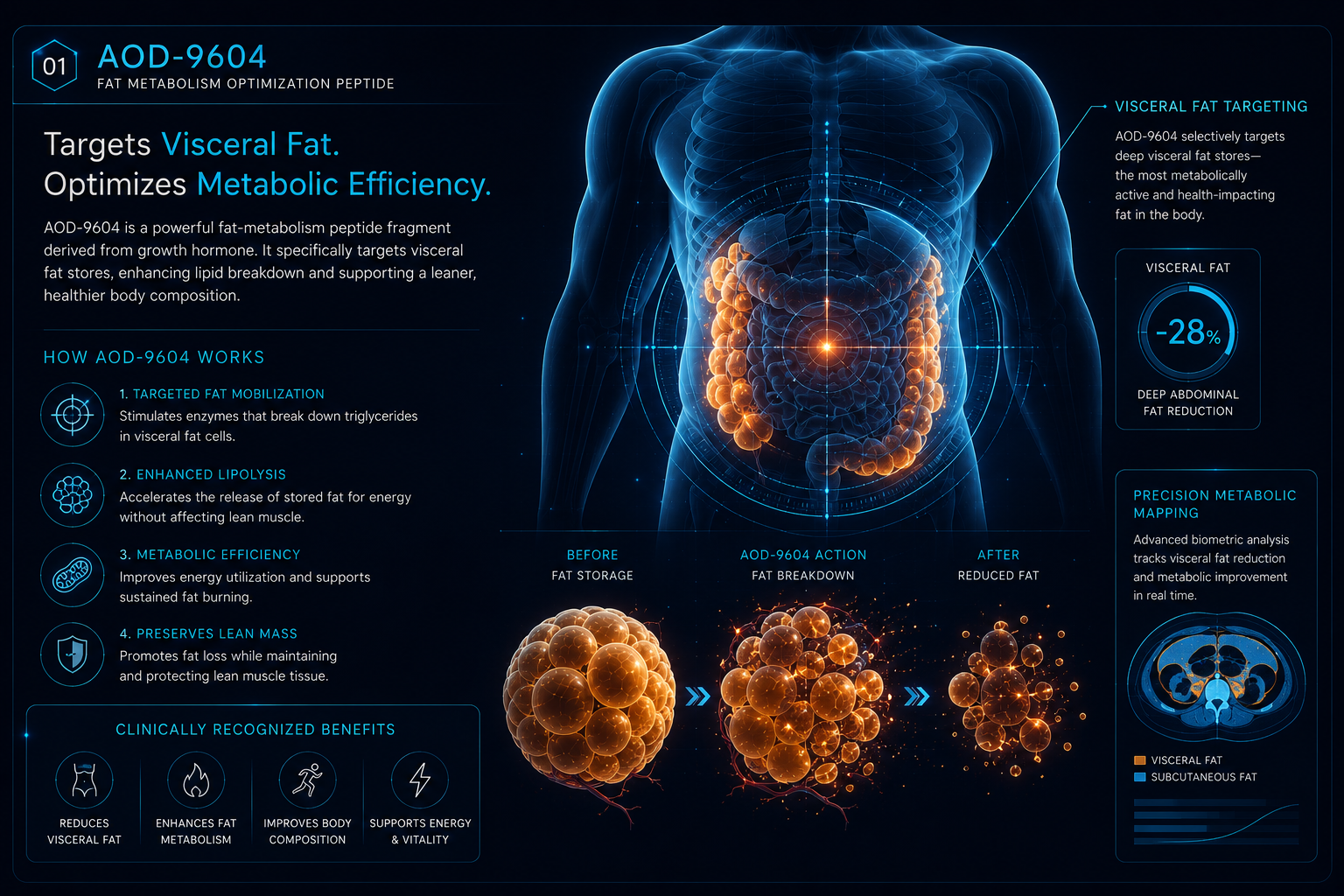 AOD-9604 fat metabolism optimization peptide display