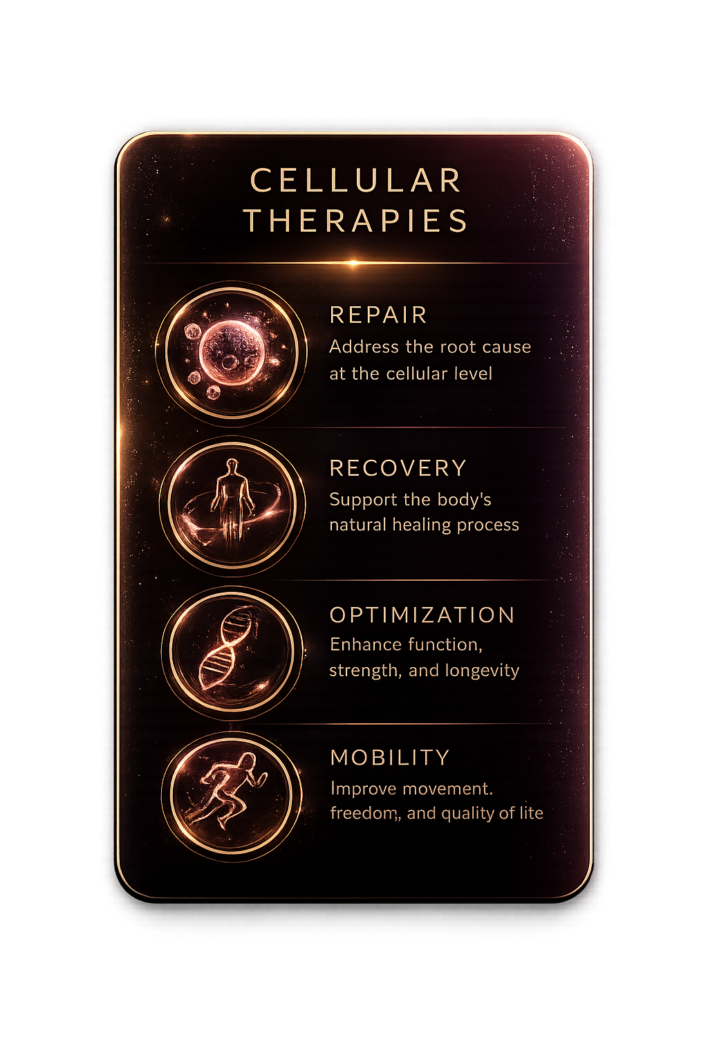 Cellular therapies benefits panel