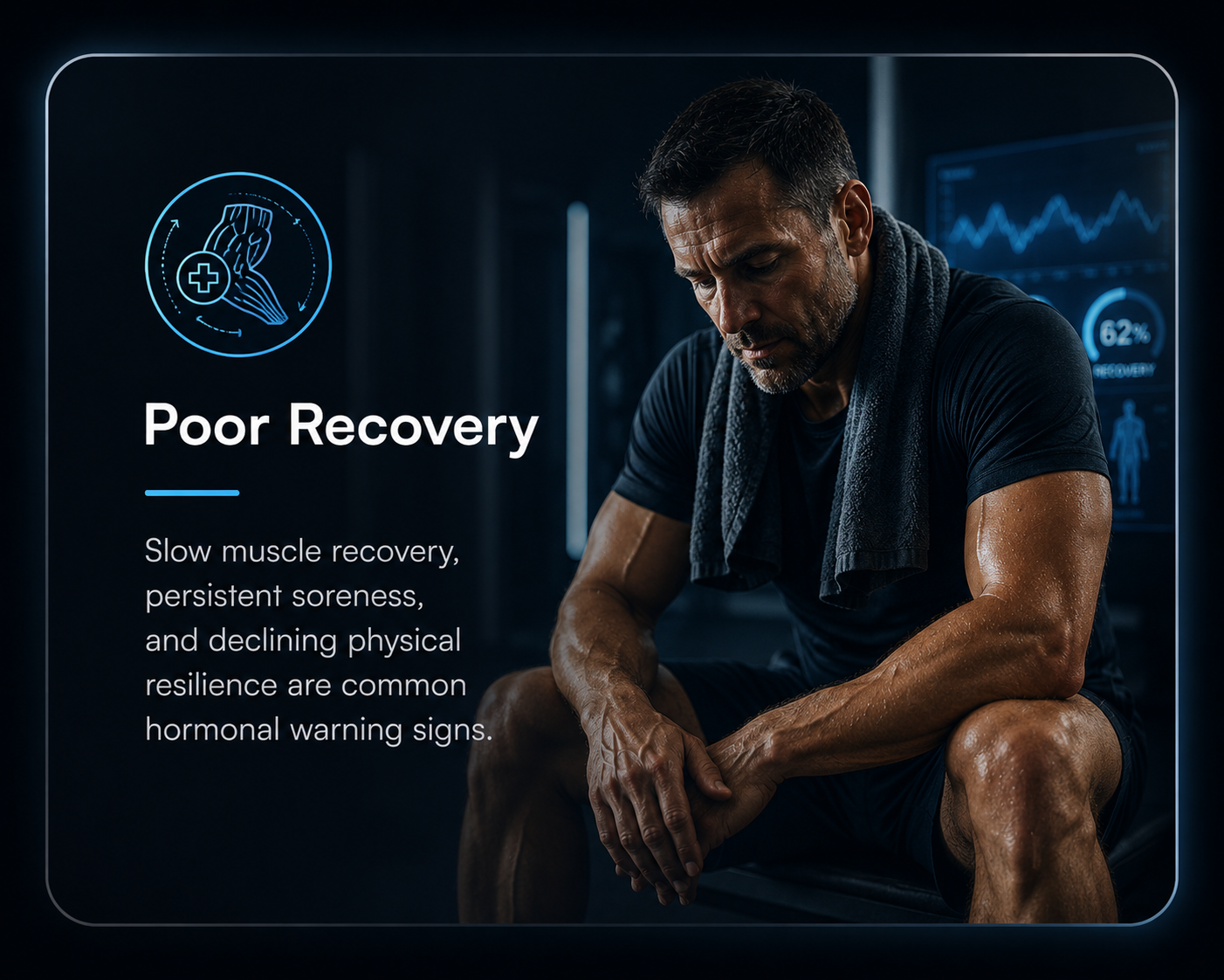 Poor recovery hormone imbalance symptom tile