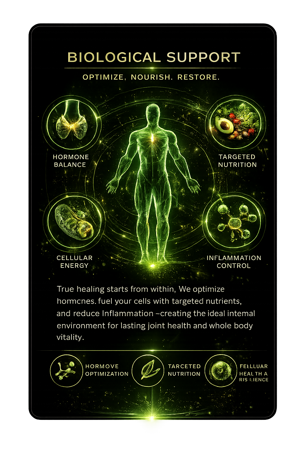 Biological support optimization treatment card