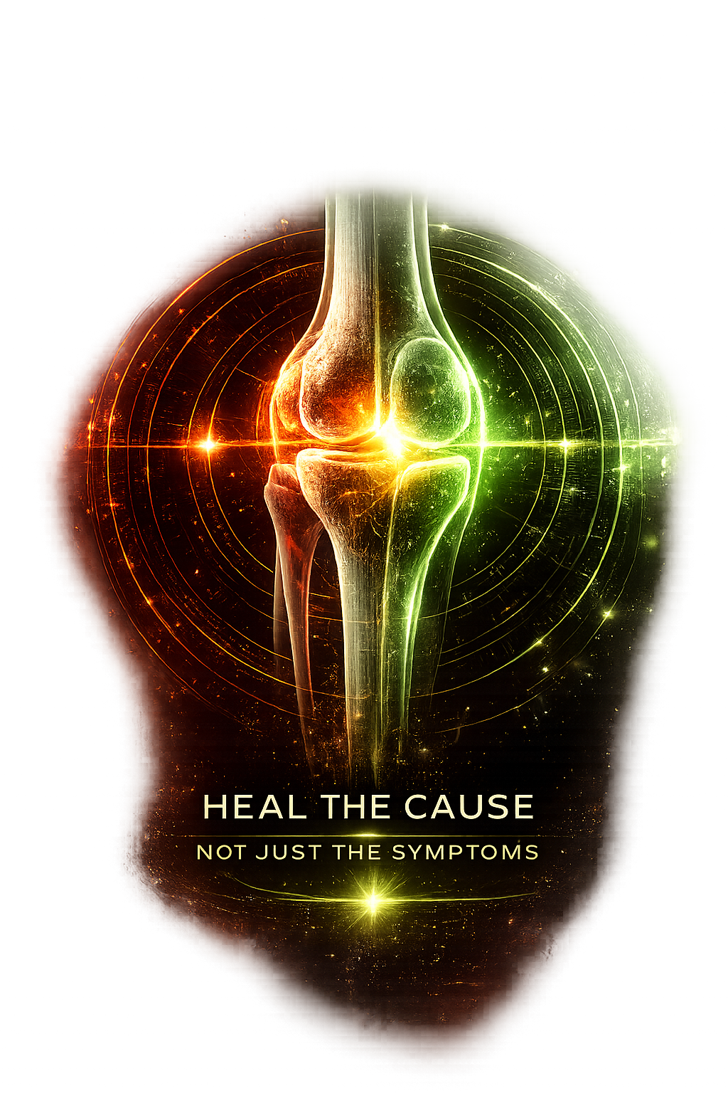 Knee joint visual showing heal the cause not just the symptoms