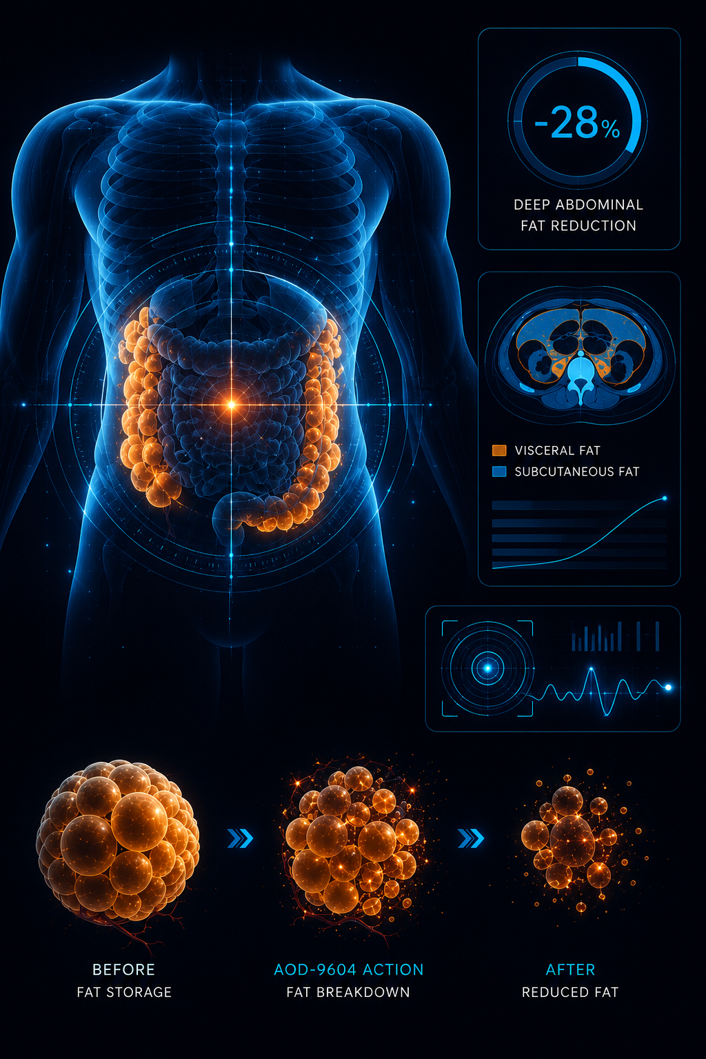 AOD-9604 visceral fat targeting background visualization