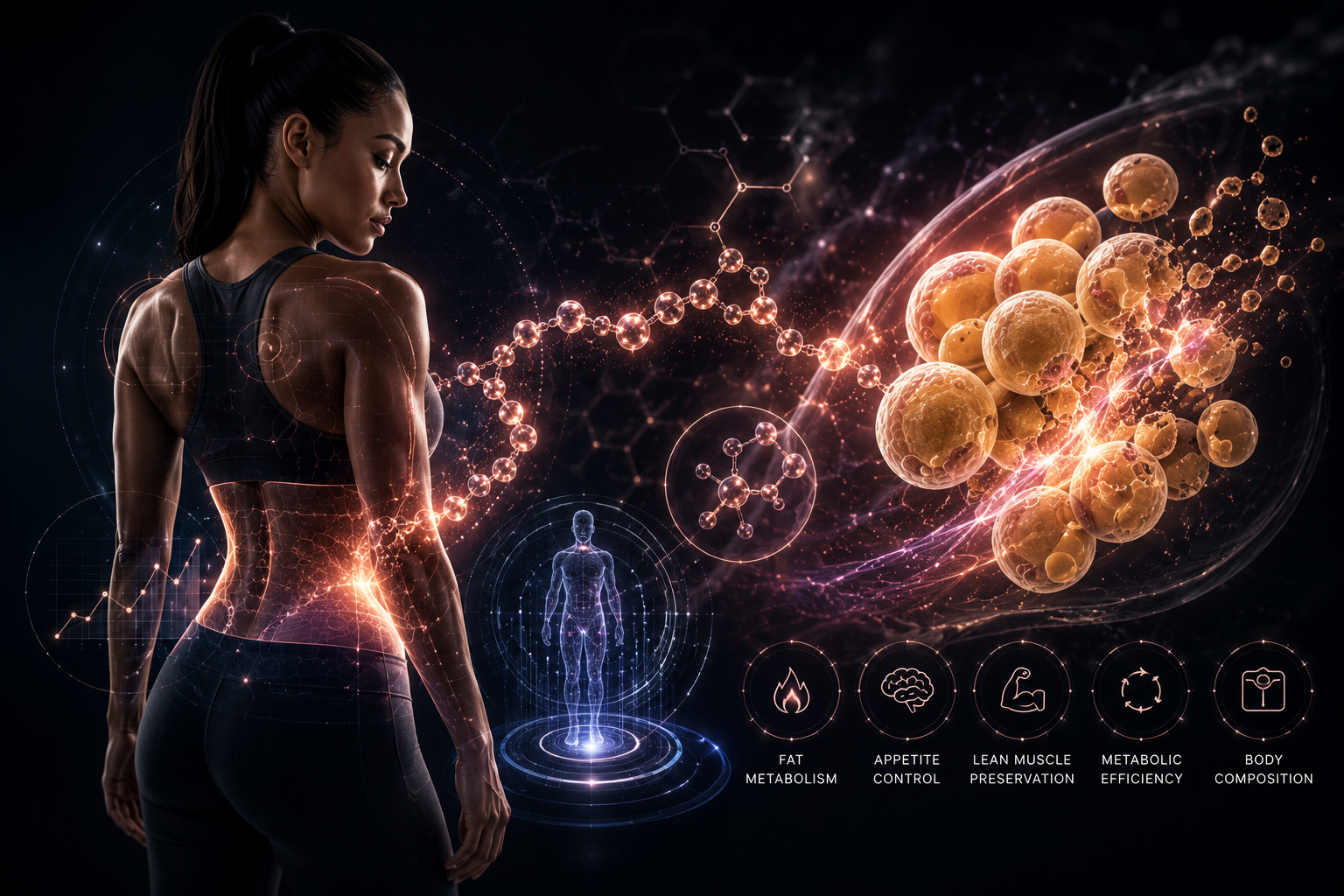 Fat metabolism peptide visualization without text