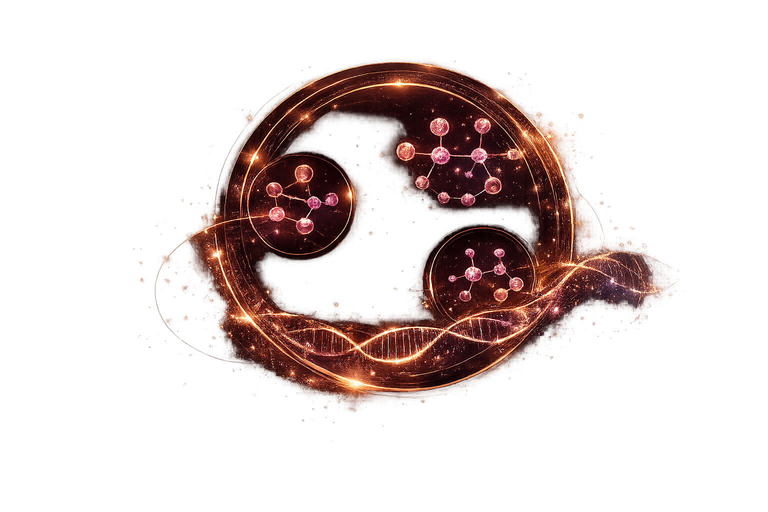 Warm peptide molecule and DNA emblem for sexual wellness and hormonal signaling