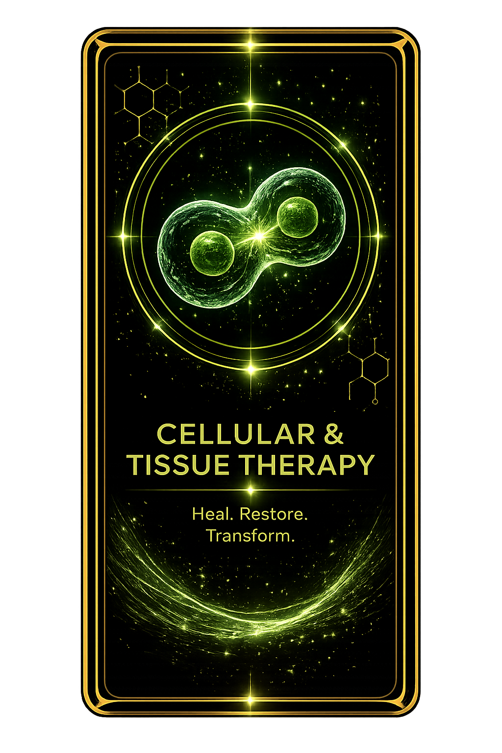 Cellular and Tissue Therapy treatment panel for regenerative medicine overview