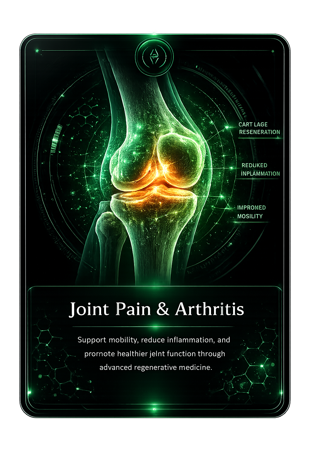 Joint pain and arthritis stem cell treatment card