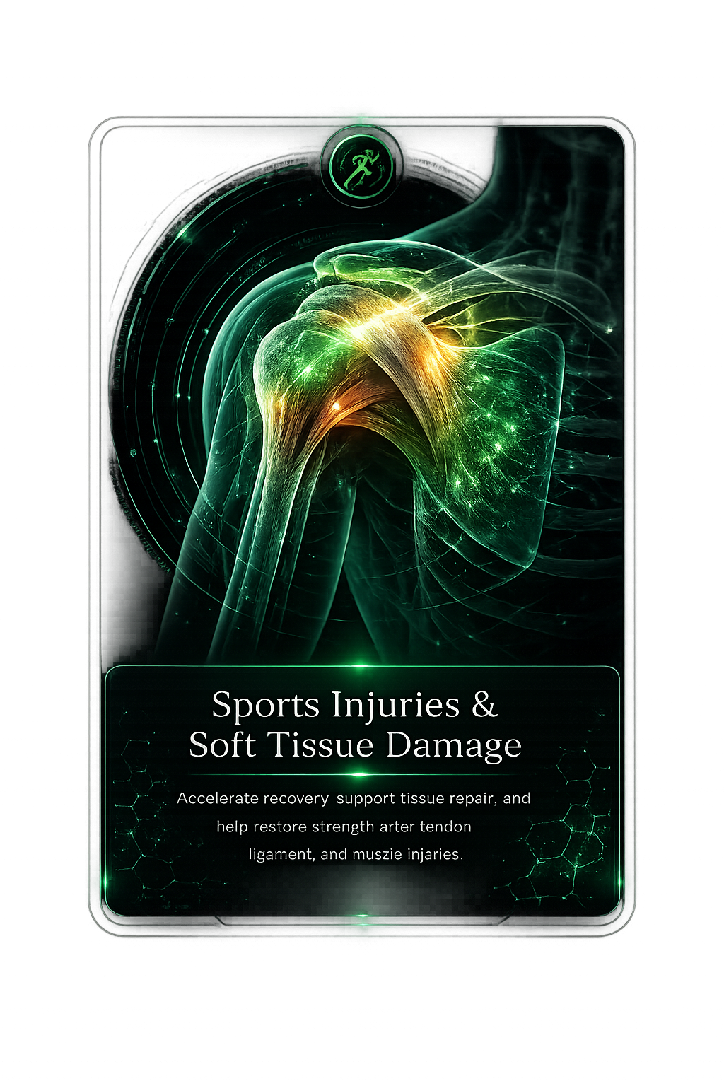 Sports injuries and soft tissue damage treatment card