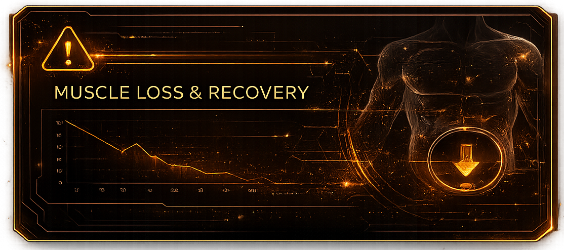 Muscle loss and recovery symptom interface graphic