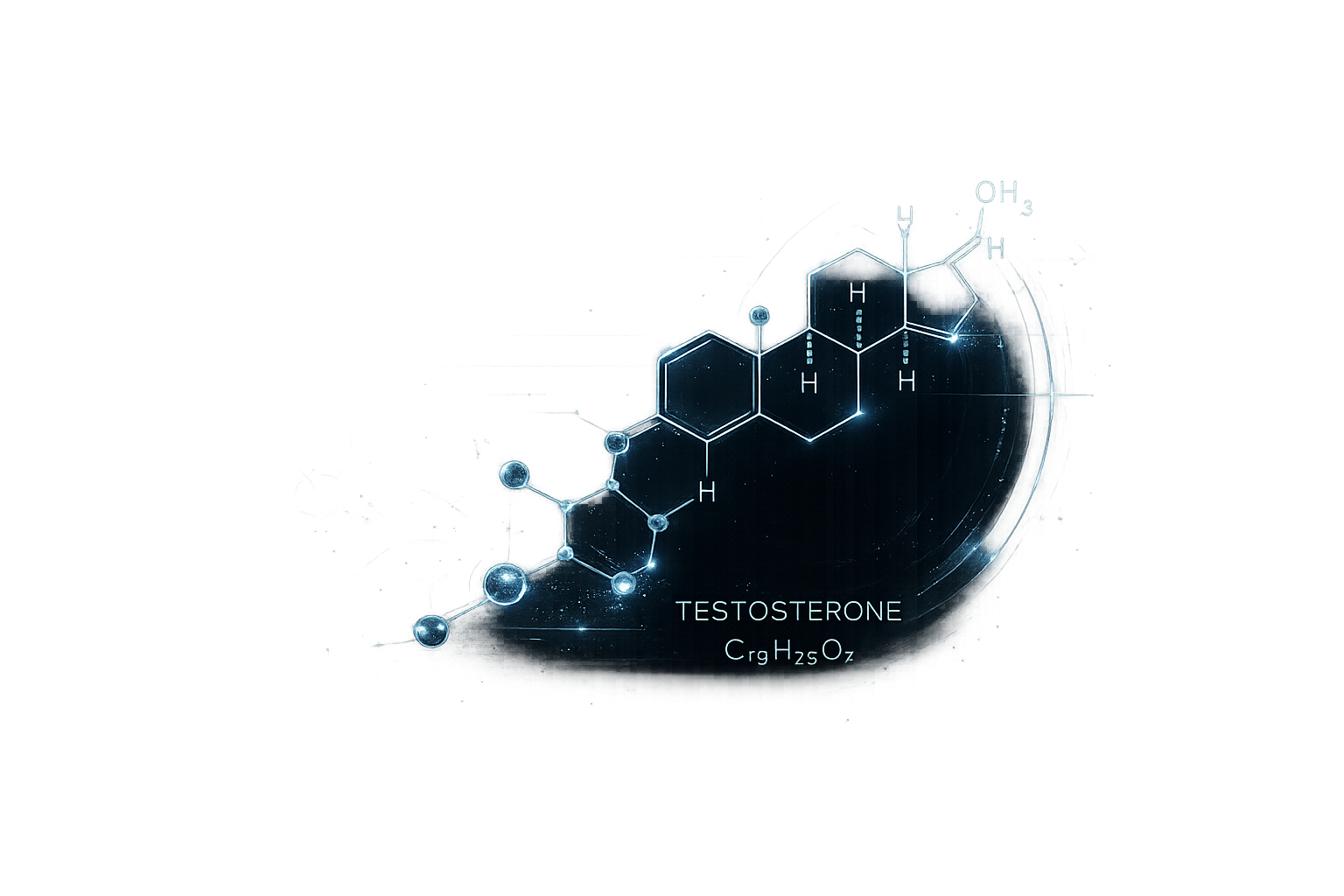 Testosterone molecule cluster graphic