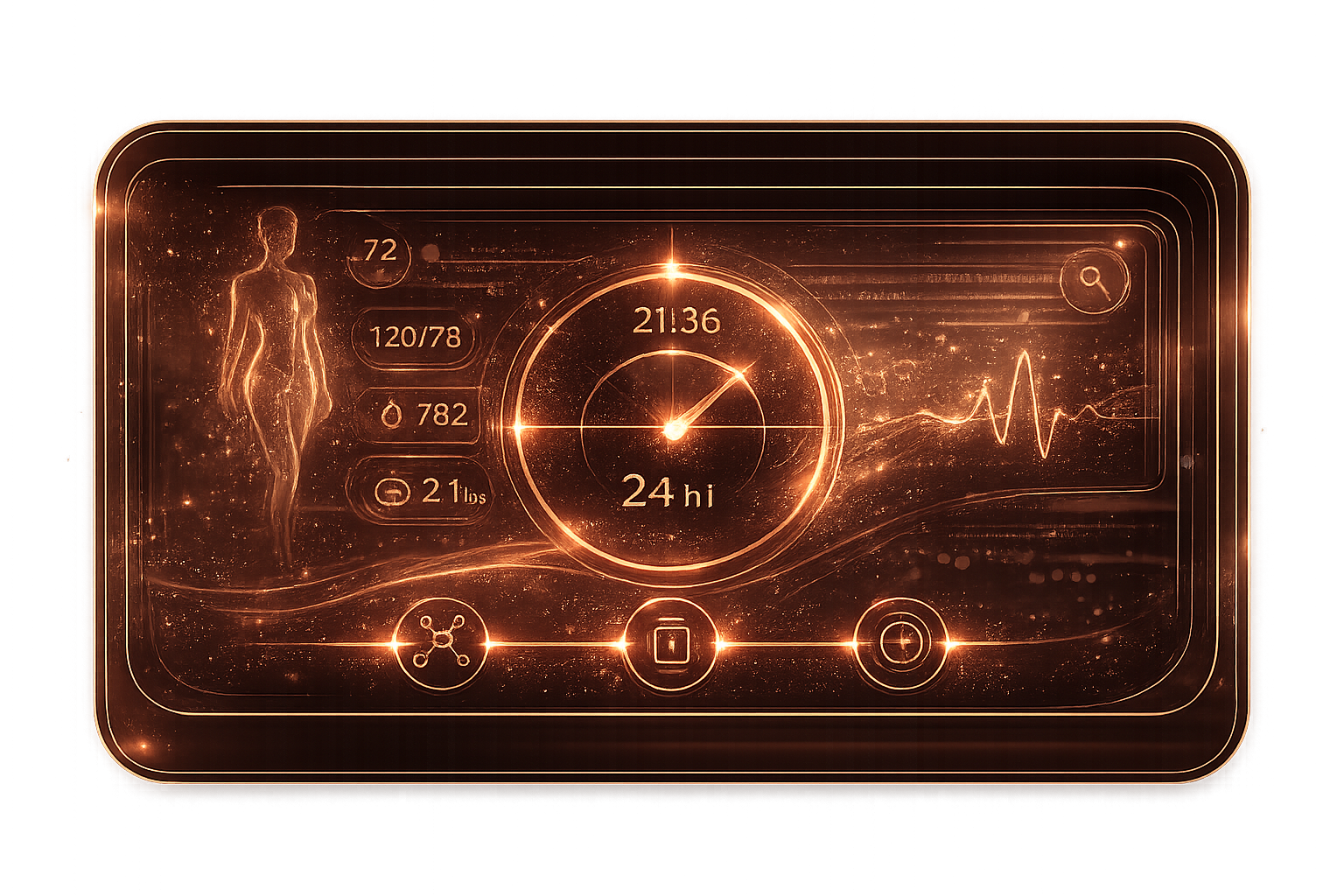 Rose gold monitoring dashboard visual