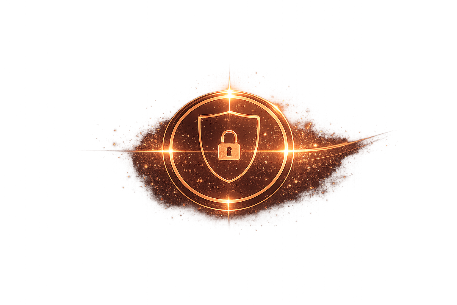 Rose gold privacy lock and shield visual