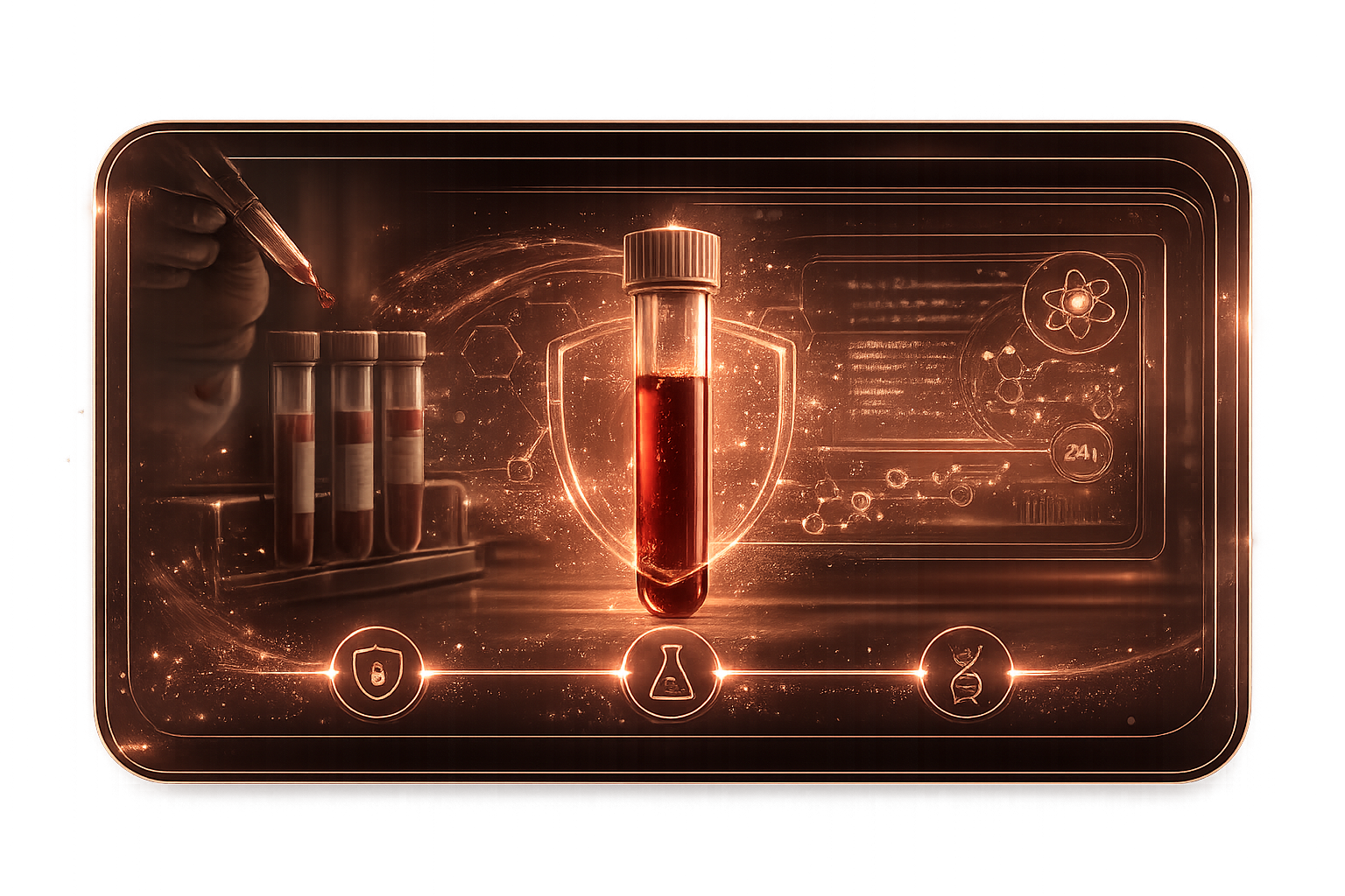 Rose gold lab testing and biomarker visual