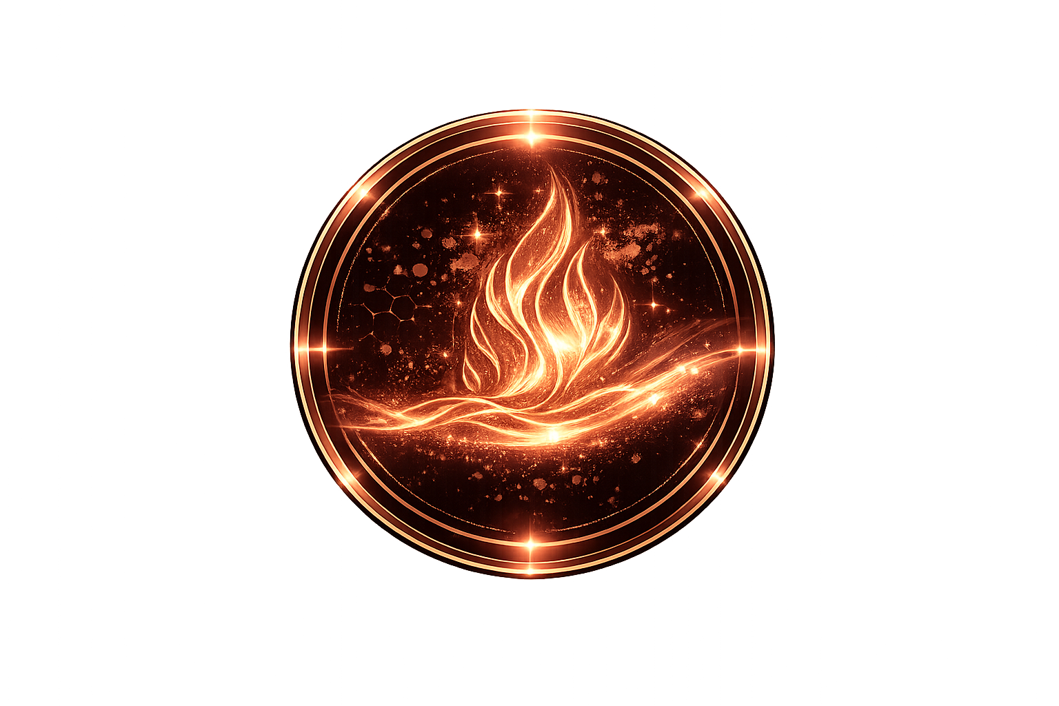 Hot flashes symptom icon with warm rose gold glow