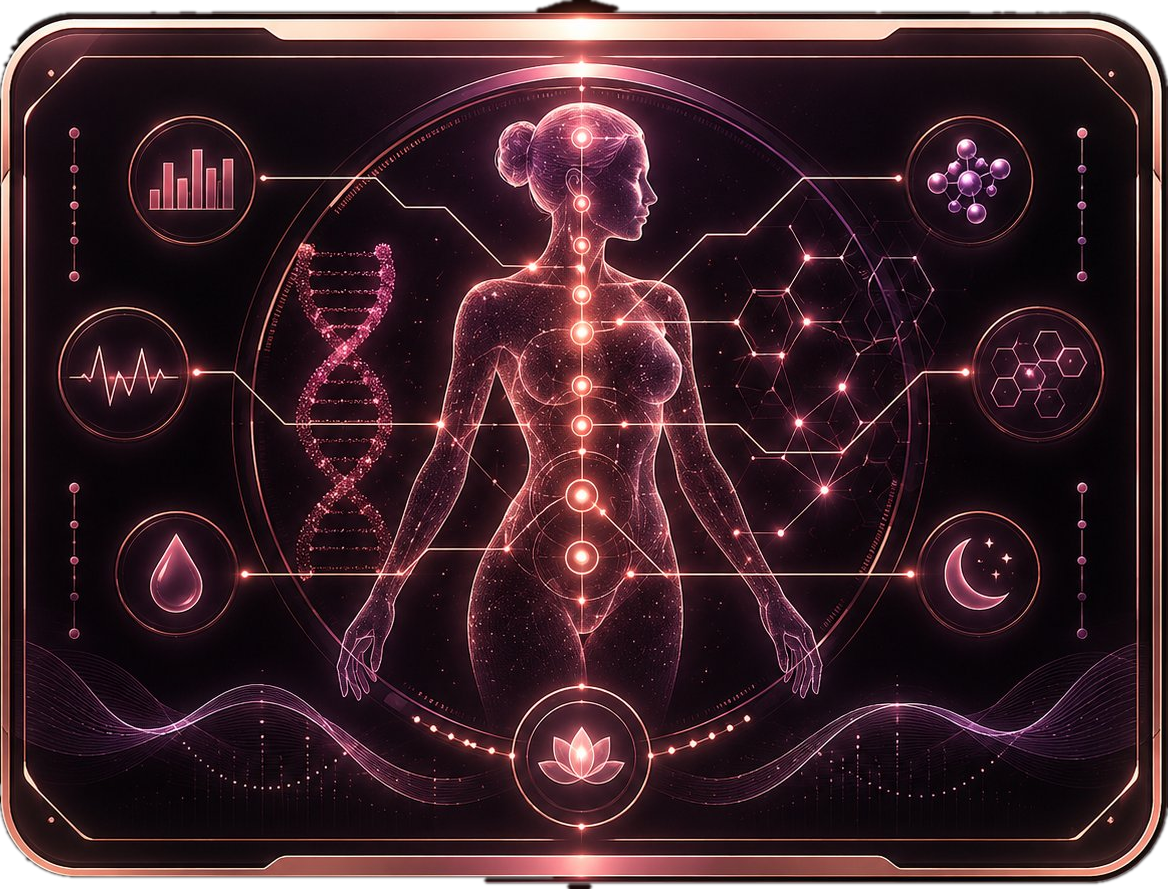 Personalized optimization card with feminine biomarker dashboard