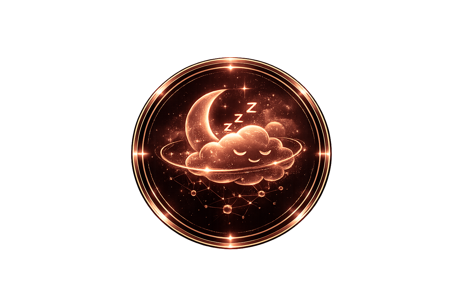 Sleep disruption symptom icon with circadian rhythm glow