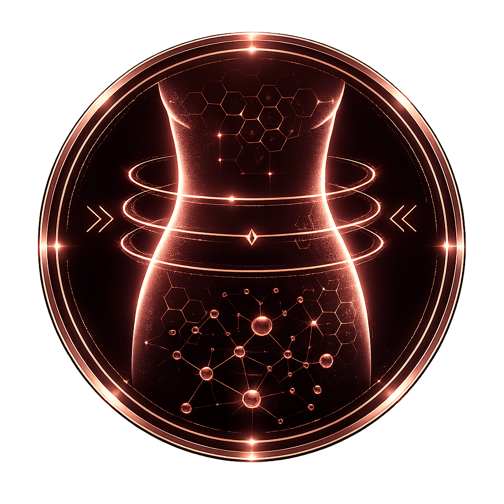 Weight gain symptom icon with metabolic glow