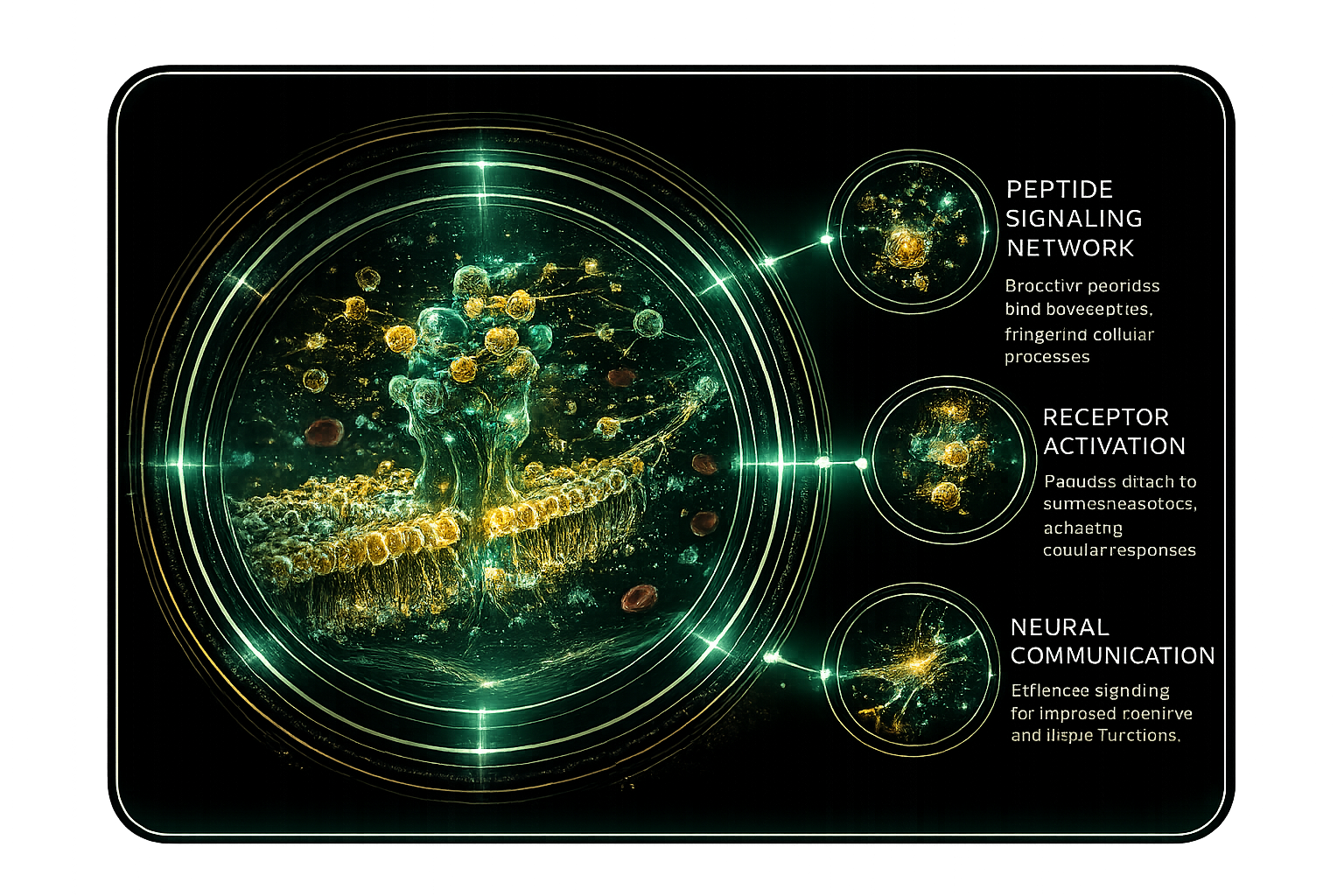 Peptide therapy signaling network and receptor activation visual