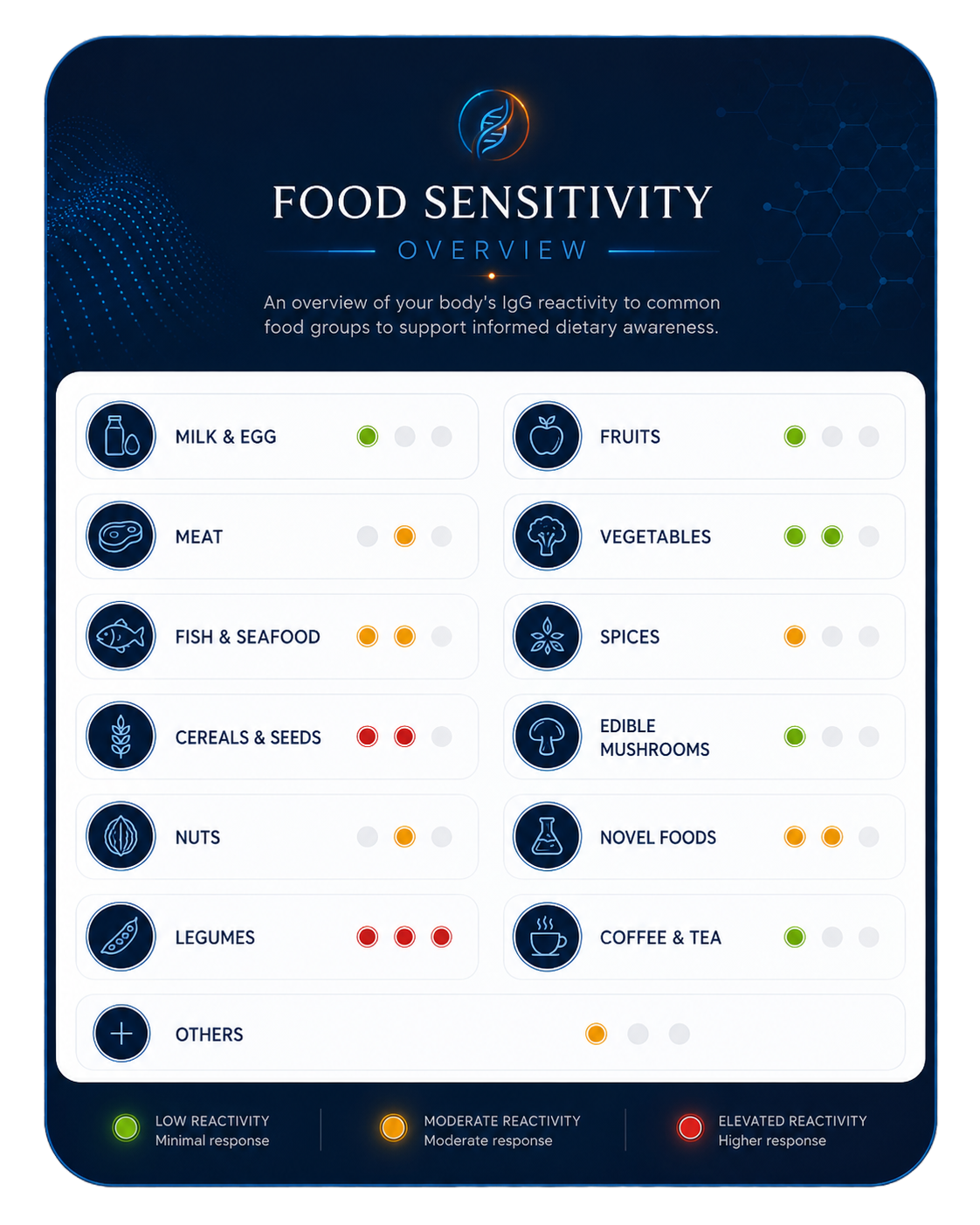 Food sensitivity testing report preview