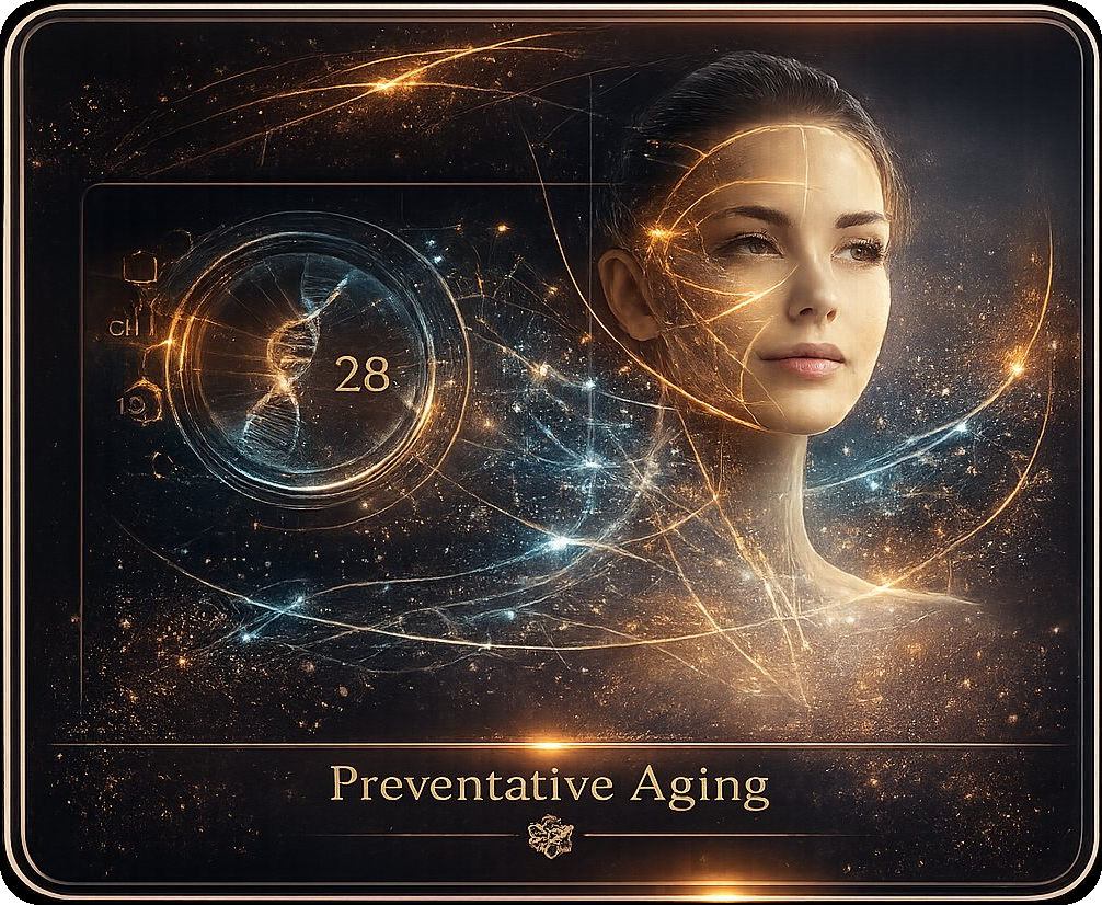 Preventative aging concern card showing long-term skin and facial aging strategy