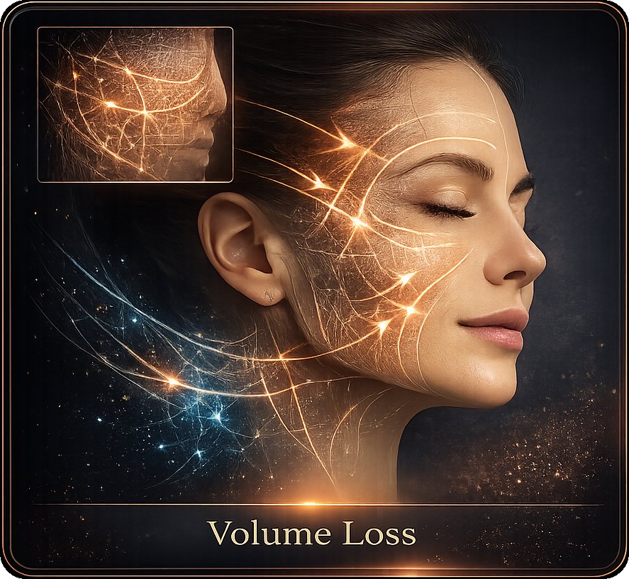 Volume loss concern card showing facial restoration and structural support
