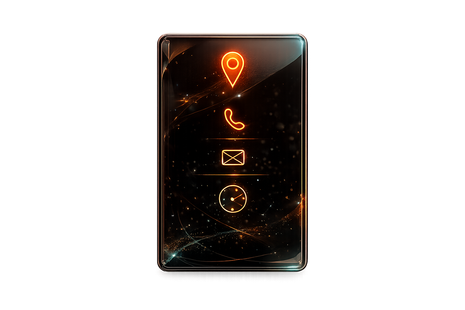 Contact information icons for location phone email and office hours