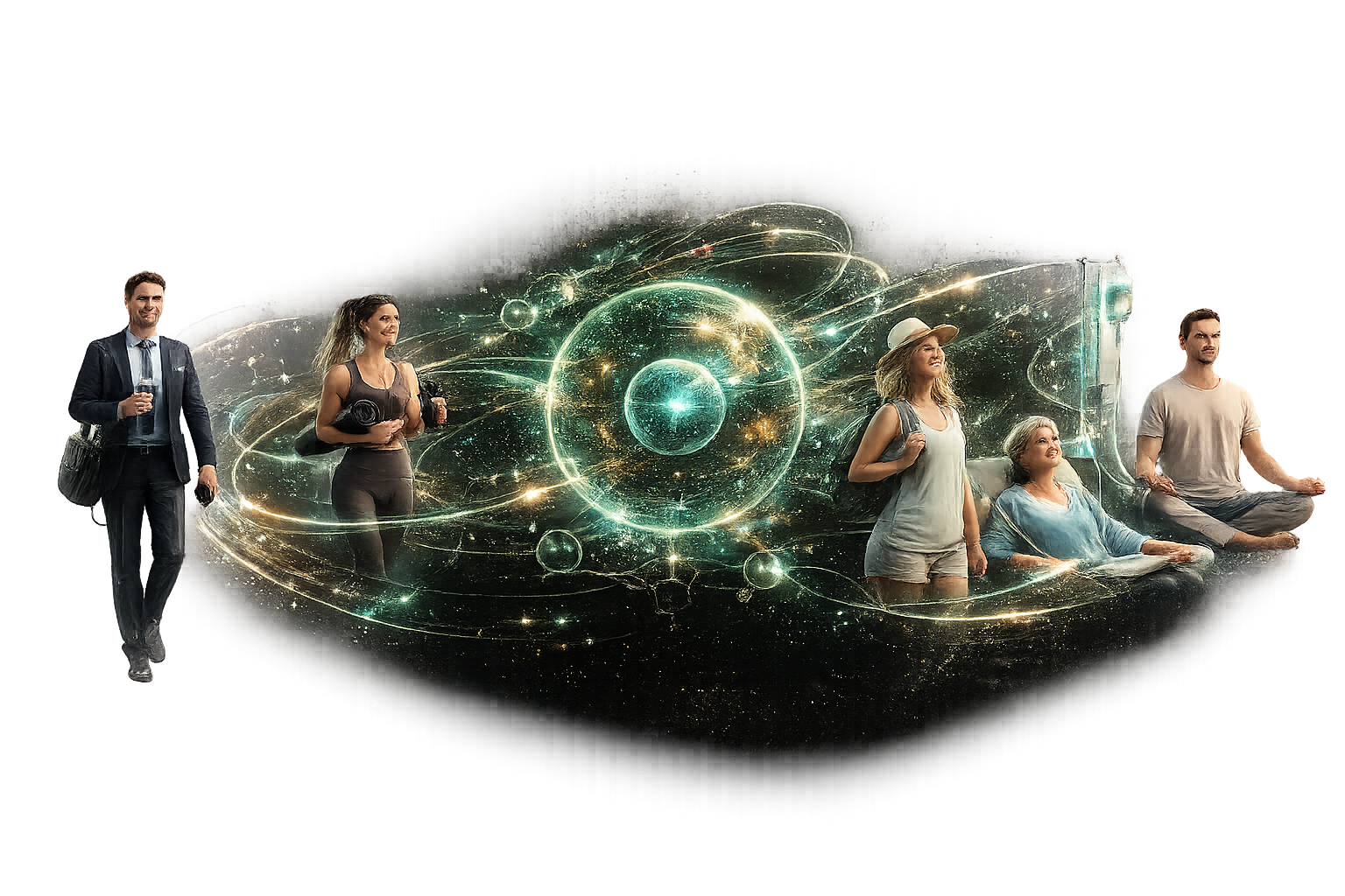 IV therapy wellness lifestyle ecosystem with active adults and cellular support