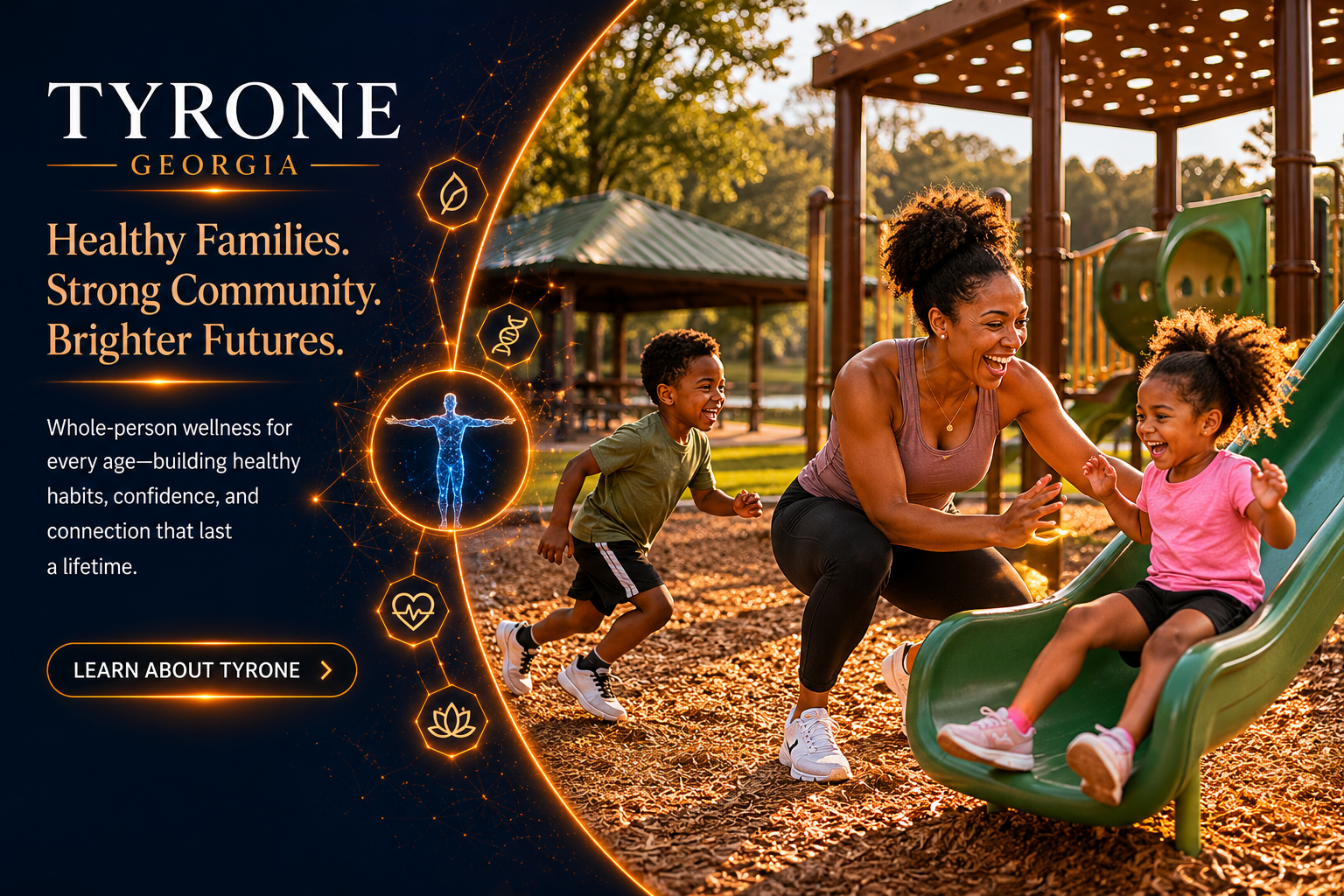 Tyrone Georgia service area image focused on healthy families and strong community wellness